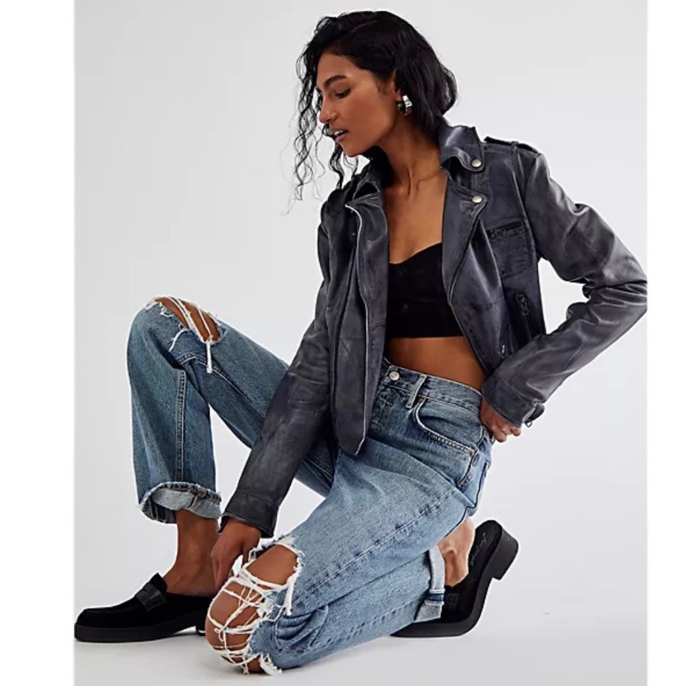 Free People Leighton Loafer Mules in Black - Picture 3 of 16